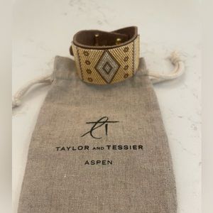 Taylor and Tessier leather cuff bracelet brand new and never worn